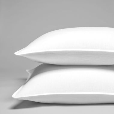 Pillow case in pure French washed linen - white