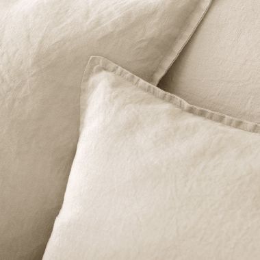 Bed linen set in pure French washed linen - ivory