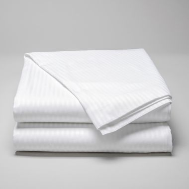Flat sheet in 120 thread count Egyptian satin cotton with stripes
